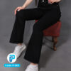 شلوار کتان زنانه بوت کات رنگ مشکی کد 11008 - Image 2