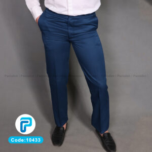 شلوار پارچه ای راسته مردانه رنگ آبی درباری کد 10433