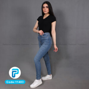 شلوار لی (جین) زنانه اسکینی رنگ آبی کد 11403