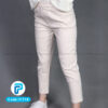 شلوار کتان زنانه کمر کش زاپ دار رنگ کرم روشن کد 11714 - Image 4