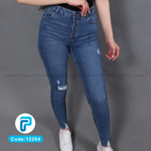 شلوار لی (جین) زنانه اسکینی رنگ آبی کلاسیک کد 12204
