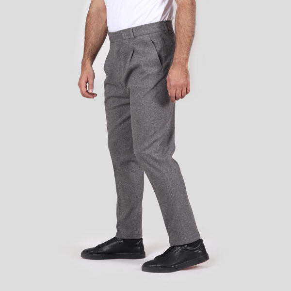 شلوار پارچه ای پشمی مردانه کد 971221 رنگ طوسی - Image 2