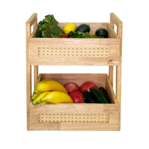 سبد سیب زمینی پیاز دو طبقه مدل حصیری بامبو 1522