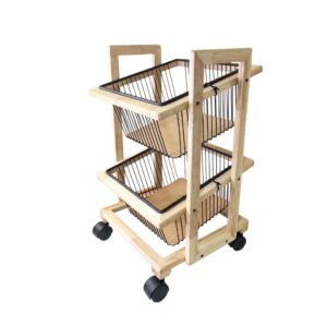 سبد سیب زمینی پیاز دو طبقه مدل شیبدار چوبی طرح ایکیا 1520