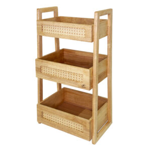 سبد سیب زمینی پیاز سه طبقه مدل حصیری بامبو 1523