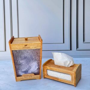 ست سطل و جادستمال کاغذی چوبی مدل تندیس 5510
