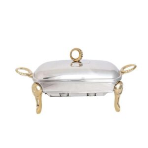 سوفله مستطیل بزرگ حلقه نگین رزلند دسته طلایی 5031