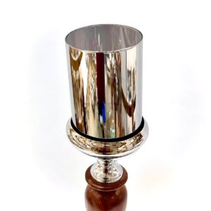 شمعدان چوبی فلزی سیلور 1425